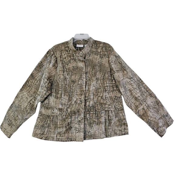 Chico's PYTHON PRINCESS MARCELA PATTERN Shimmer Lightweight JACKET 3(16) NWT$129 - Picture 11 of 16